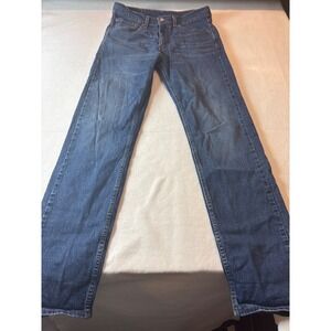 Levis Blue Denim Jeans 505 Size 32W x 34L Straight Leg Mens